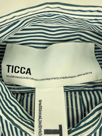 商品画像：スクエアビッグ半袖シャツ/半袖シャツ/FREE/コットン/GRN/ストライプ 3