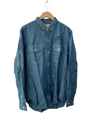 商品画像：長袖シャツ/L/コットン/BLU/kmh32000 1