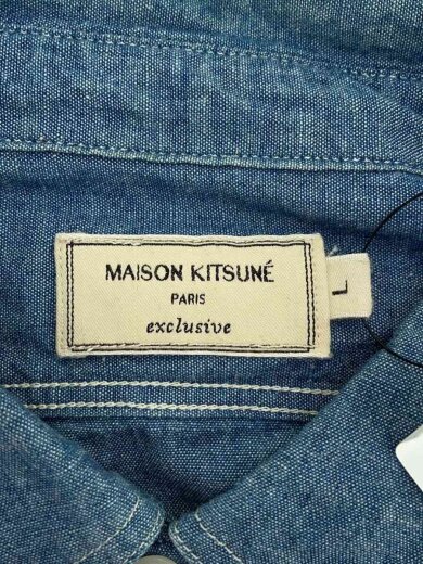 商品画像：長袖シャツ/L/コットン/BLU/kmh32000 3