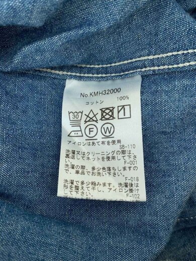 商品画像：長袖シャツ/L/コットン/BLU/kmh32000 4