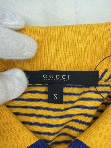 商品画像：ポロシャツ/S/コットン/YLW/ボーダー/232796 X3474 3