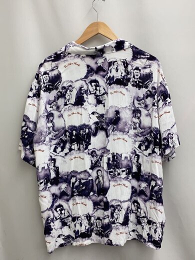 商品画像：半袖シャツ/L/レーヨン/ホワイト/総柄/GB0325/BH01 2