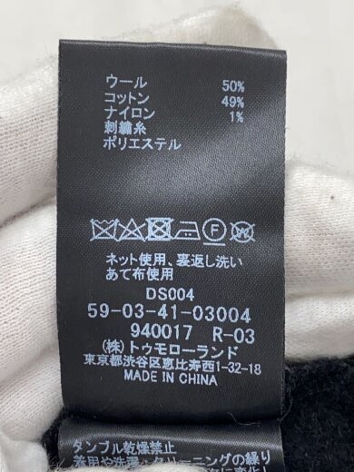 商品画像：ウールコットンダブルフェイスエンブロイダリープルオーバー/M/ウール/BLK/59-03-41-03004// 5