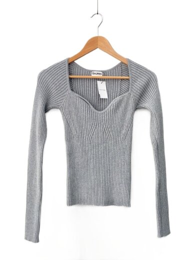 商品画像：Cecily Square Rib/ニット・セーター(薄手)/FREE/コットン/GRY/GJ-24SS-KT01// 1