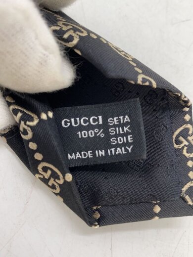 商品画像：GUCCI グッチ/ネクタイ/シルク/BLK/GG柄/総柄/メンズ 4
