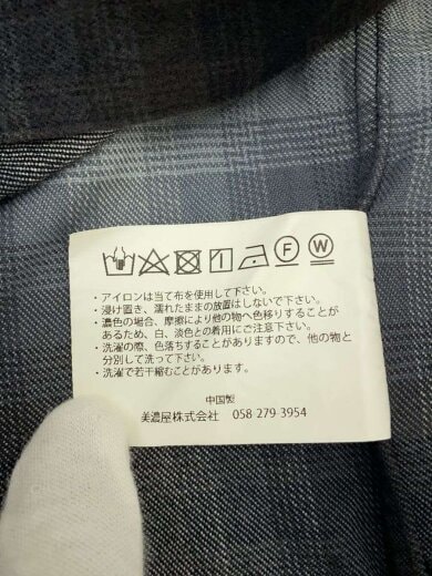 商品画像：長袖シャツ/M/コットン/BLU/チェック/3475-3211// 5