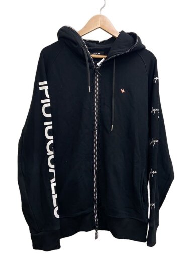 商品画像：ジップパーカー/XXL/コットン/BLK 1