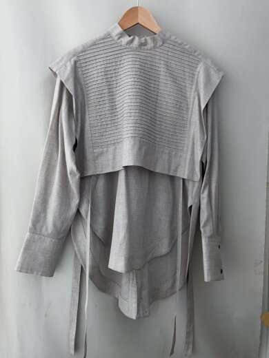 商品画像：長袖シャツ/1/ウール/GRY/2213B30025 2