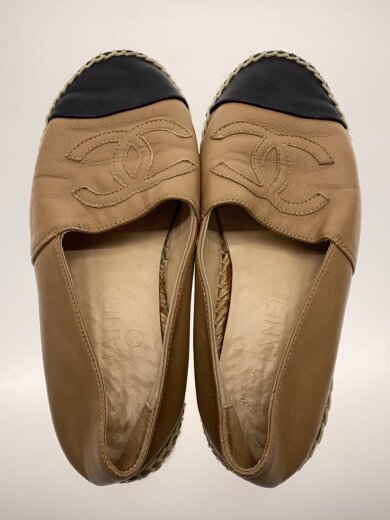 画像：CHANELエスパドリーユ/36/BEG/レザー/かかと潰れ/使用感有3