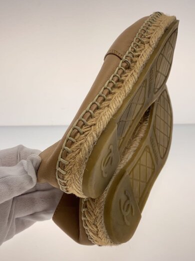 画像：CHANELエスパドリーユ/36/BEG/レザー/かかと潰れ/使用感有4