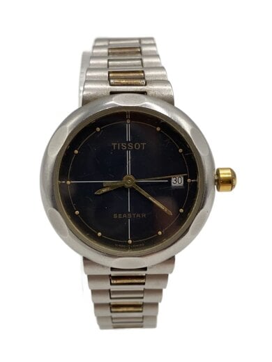 商品画像：クォーツ腕時計/アナログ/ステンレス/BLK/SLV/SEASTAR/擦れ傷有 1