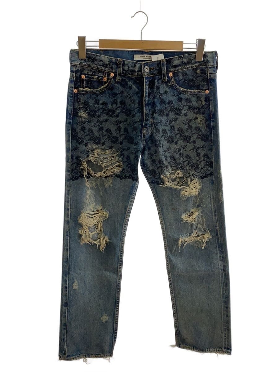 JUNYA WATANABE COMME des GARCONS / ボトム/M/デニム/IDG/総柄/JP-P052/AD205/ダメージ汚れ有//