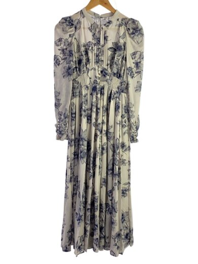 商品画像：長袖ワンピース/1/ポリエステル/GRY/花柄/74115545 1