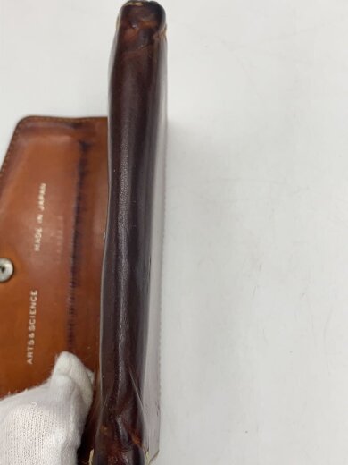 商品画像：2つ折り財布/レザー/BRW/無地/全体的に汚れ使用感有// 9