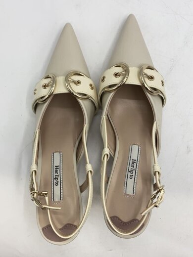 商品画像：Buckle-Belted Slingback Pumps/36/BEG/レザー 3