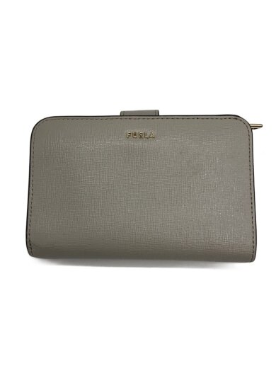 商品画像：2つ折り財布/レザー/GRY/レディース 1