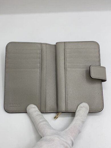 商品画像：2つ折り財布/レザー/GRY/レディース 4