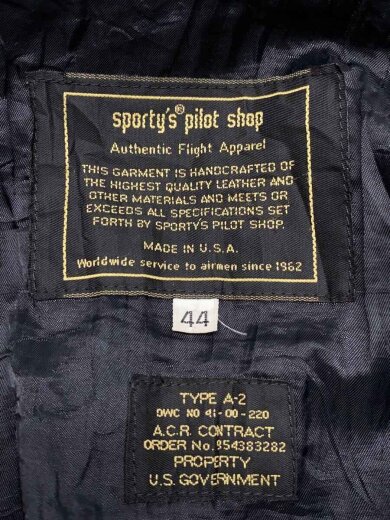 商品画像：Sportys Pilot Shop/レザージャケット・ブルゾン/44/レザー/BLK/無地// 4
