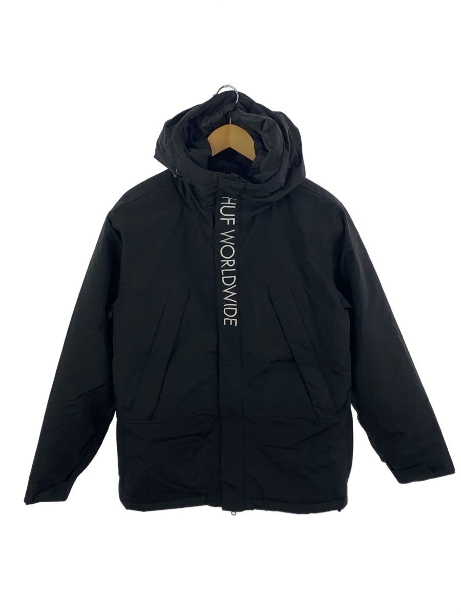 HUF / ダウンジャケット/S/ナイロン/BLK/無地