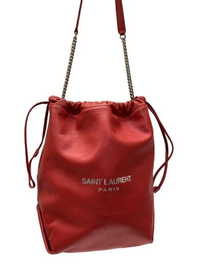 商品画像：Teddy Bucket Bag Leather /レザー/RED/YSL 538447・1218 1
