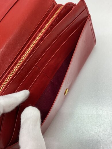 商品画像：長財布/レザー/RED/無地/レディース 8