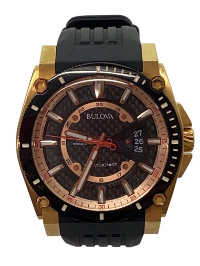 画像：BULOVAクォーツ腕時計/アナログ/ラバー/BLK/98B1521