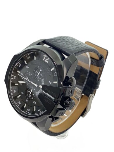 商品画像：クォーツ腕時計/アナログ/レザー/BLK/BLK/SS/DZ-4283 2