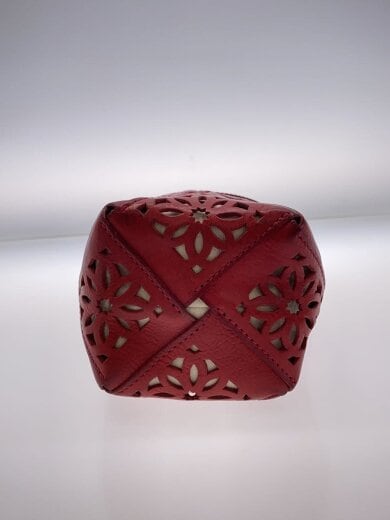 商品画像：サスティナブルカットワークポシェット/ショルダーバッグ/レザー/レッド// 4