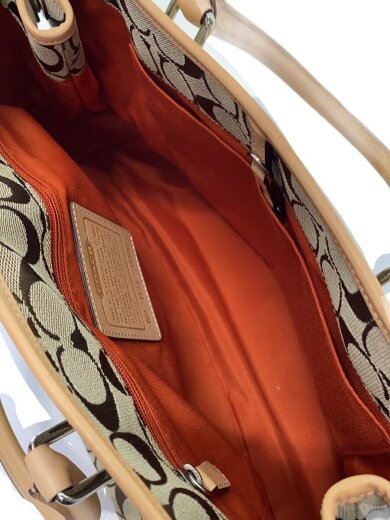 商品画像：シグネチャートートバッグ/コットン/BEG/総柄/6086 6