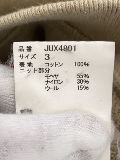 商品画像：ジップパーカー/3/コットン/BEG/JUX4801 4