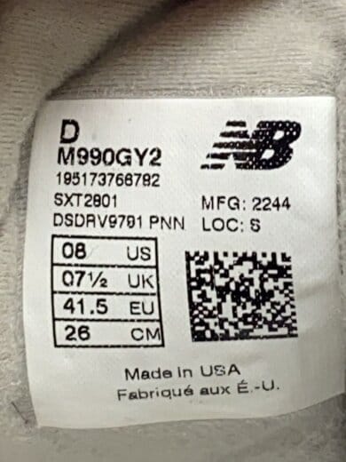 商品画像：ローカットスニーカー/26cm/M990GY2// 5