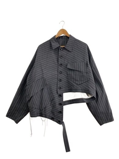 商品画像：25SS/Striped Slash Over Jacket/M/ウール/GRY/ストライプ/MV-Y02-110 1
