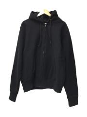 USA製/ジップパーカー/L/コットン/BLK/無地