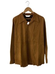 SYNTHETIC LEATHER OPEN COLLAR BIG SHIRT/L/CML/21AW-SY9-013