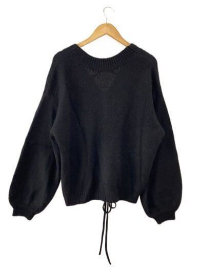 商品画像：BACK OPEN LACE UP KNIT TOP/BLK/0125201960770 1
