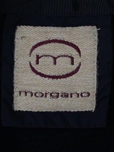 画像：morganoニットコンビ ハイネック パデッドジャケット/BLK3