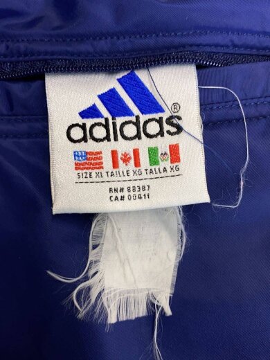 商品画像：90s 万国旗タグ パフォーマンスロゴ リバーシブル フーデッド パフジャケット/XL/NVY 5