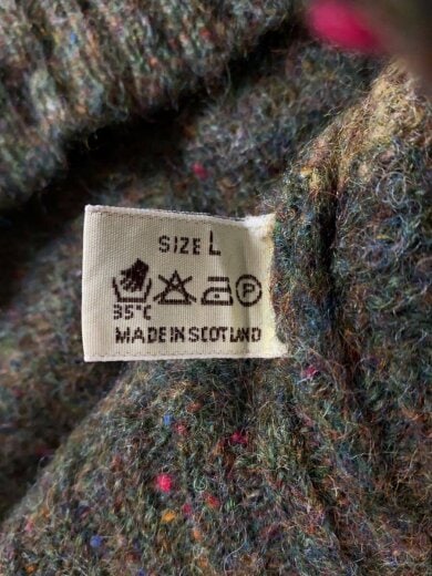 商品画像：Mc George メンズ スコットランド製 ニット/L/ウール/KHK/総柄 5