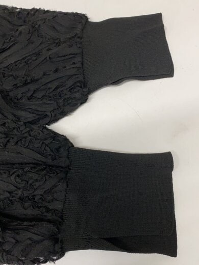 商品画像：柄チュールクルーネックミドルカーディガン/BLK/gak-54580-b// 6