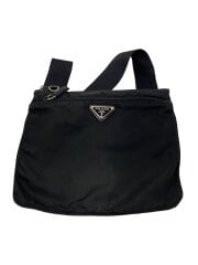 トライアングルロゴプレート ショルダーバッグ/ナイロン/BLK