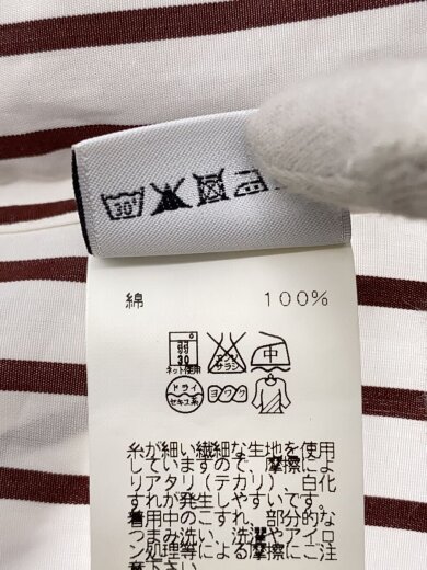 商品画像：セリエカフス ワイドカラー 長袖シャツ/BRW/ストライプ/31-5618 4