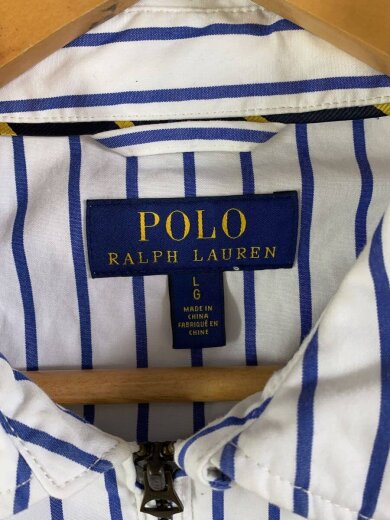 商品画像：ジップアップブルゾン/L/WHT/ストライプ// 3