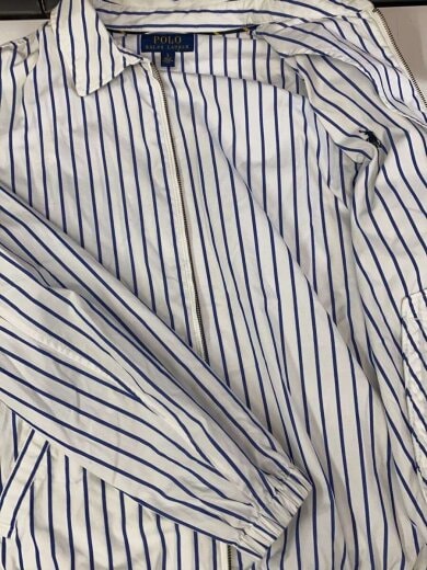 商品画像：ジップアップブルゾン/L/WHT/ストライプ// 5