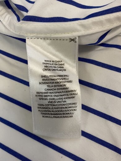 商品画像：ジップアップブルゾン/L/WHT/ストライプ// 7