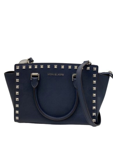 商品画像：スタッズ 2WAYハンドバッグ・ショルダーバッグ/レザー/NVY/35H8SSMS2L 1