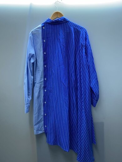 商品画像：長袖ワンピース/40/シルク/BLU/ハーフパターンストライプ/522602036 2