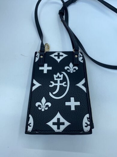 商品画像：スマホショルダーバッグ/レザー/BLK/総柄/サコッシュ/ポーチ 2