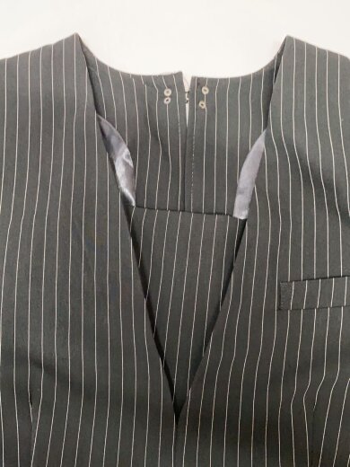 商品画像：長袖ワンピース/M/ポリエステル/BLK/ストライプ/2383-50202 5