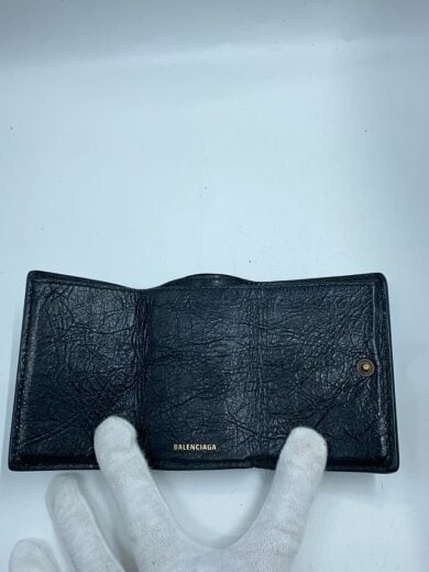 商品画像：グラフィック ペーパー ミニウォレット/3つ折り財布/レザー/BLK/メンズ 7