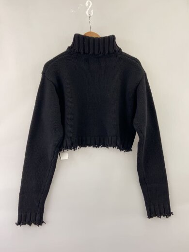 商品画像：ダメージ加工ショート丈タートルニット/FREE/ウール/BLK/無地/011603052309// 2